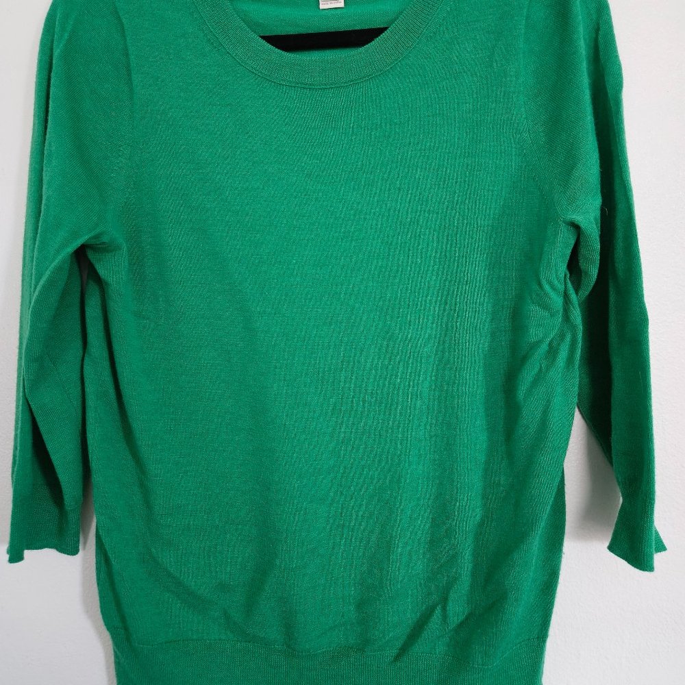 J Crew Merino 3/4 Sweater - Kelly Green